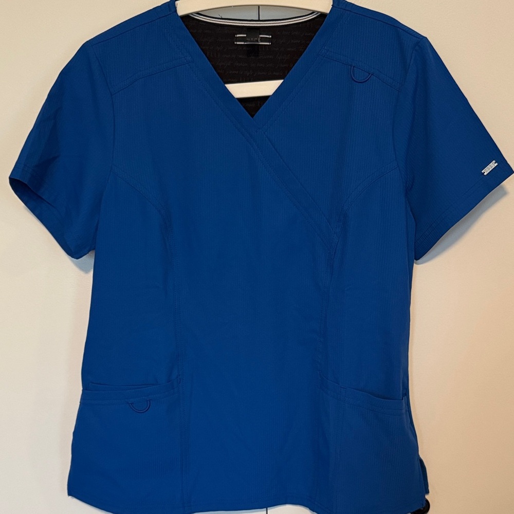 Elle V-Neck Scrub Tunic in Royal Blue